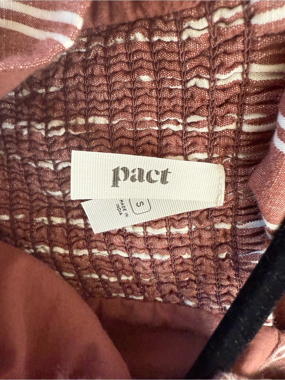 Pact organic Rust and White Striped Linen-Blend Maxi Dress - Picture 5 of 5